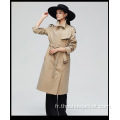 Nouvelles femmes décontractées longues trench-coat